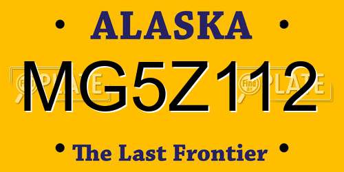 MG5Z112 Alaska License Plate