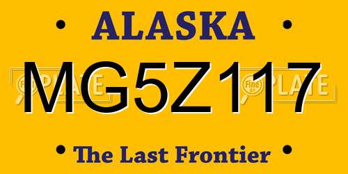 MG5Z117 Alaska License Plate