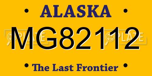 MG82112 Alaska License Plate