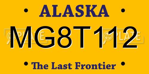 MG8T112 Alaska License Plate