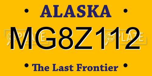 MG8Z112 Alaska License Plate