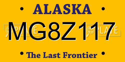 MG8Z117 Alaska License Plate
