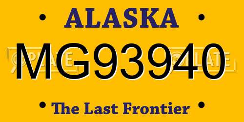 MG93940 Alaska License Plate