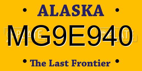 MG9E940 Alaska License Plate