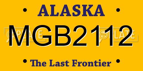 MGB2112 Alaska License Plate