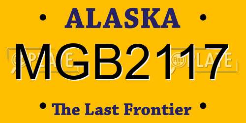 MGB2117 Alaska License Plate