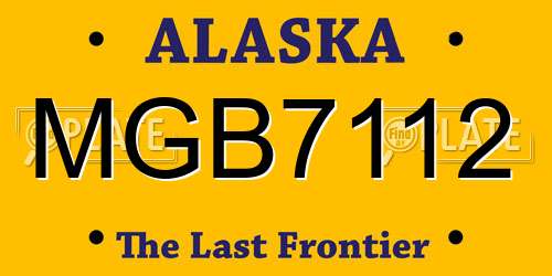 MGB7112 Alaska License Plate