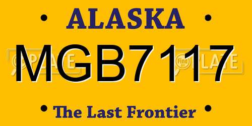 MGB7117 Alaska License Plate