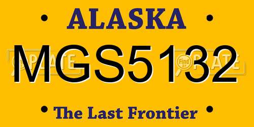 MGS5132 Alaska License Plate