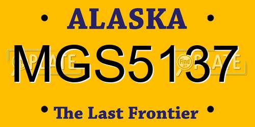 MGS5137 Alaska License Plate