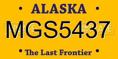 MGS5437 Alaska License Plate