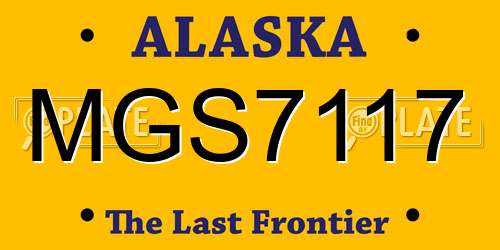 MGS7117 Alaska License Plate