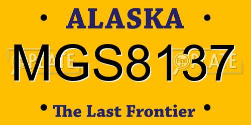 MGS8137 Alaska License Plate