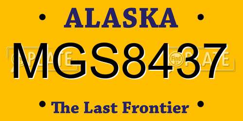 MGS8437 Alaska License Plate