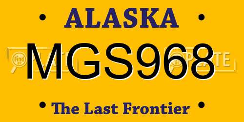 MGS968 Alaska License Plate