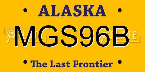 MGS96B Alaska License Plate