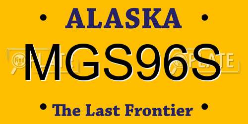 MGS96S Alaska License Plate