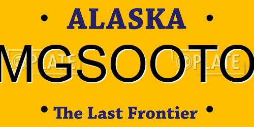 MGSOOTO Alaska License Plate