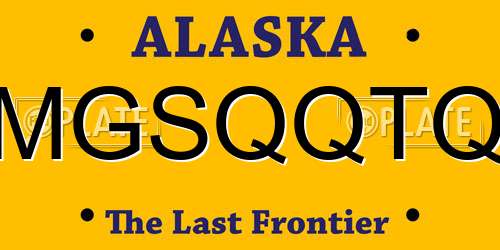MGSQQTQ Alaska License Plate