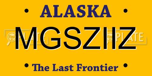 MGSZIIZ Alaska License Plate