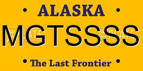 MGTSSSS Alaska License Plate