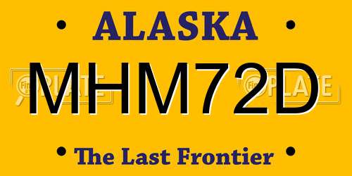 MHM72D Alaska License Plate
