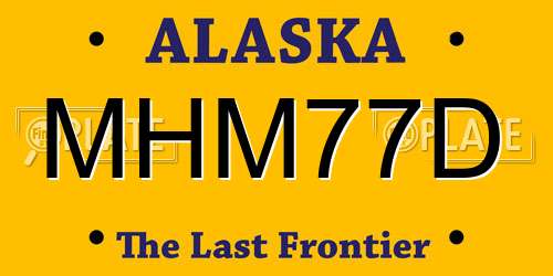 MHM77D Alaska License Plate