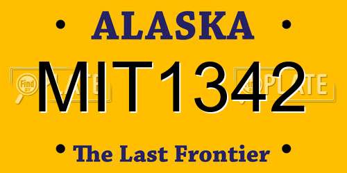 MIT1342 Alaska License Plate