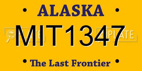 MIT1347 Alaska License Plate
