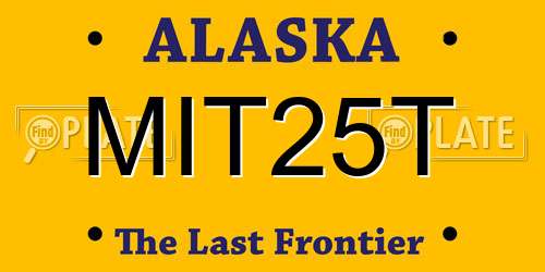 MIT25T Alaska License Plate