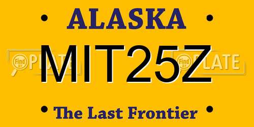 MIT25Z Alaska License Plate