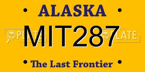 MIT287 Alaska License Plate