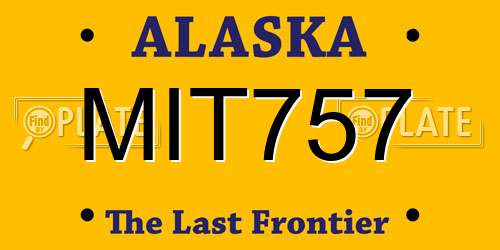 MIT757 Alaska License Plate