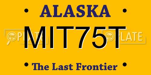 MIT75T Alaska License Plate