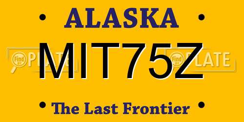 MIT75Z Alaska License Plate