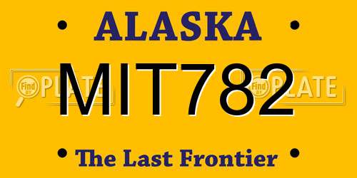 MIT782 Alaska License Plate