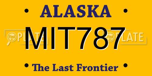MIT787 Alaska License Plate