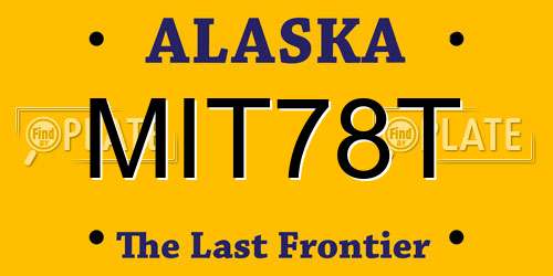 MIT78T Alaska License Plate