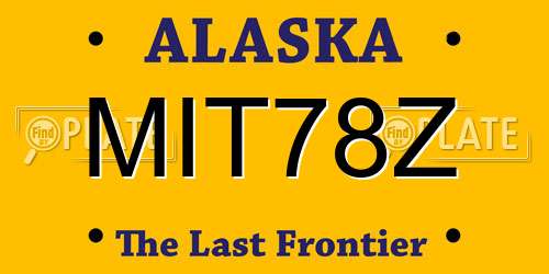 MIT78Z Alaska License Plate