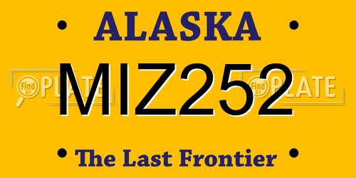 MIZ252 Alaska License Plate