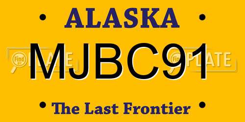 MJBC91 Alaska License Plate
