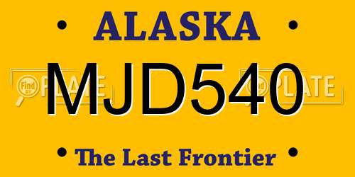 MJD540 Alaska License Plate