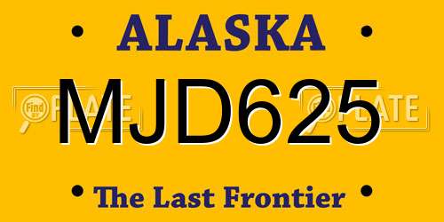 MJD625 Alaska License Plate
