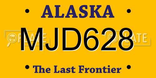 MJD628 Alaska License Plate