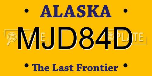 MJD84D Alaska License Plate