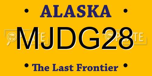 MJDG28 Alaska License Plate