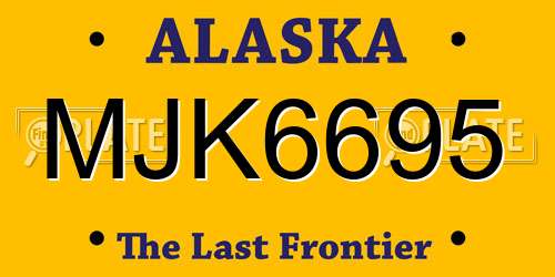 MJK6695 Alaska License Plate