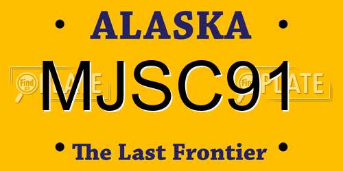 MJSC91 Alaska License Plate