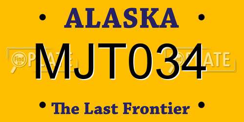 MJT034 Alaska License Plate
