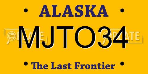 MJTO34 Alaska License Plate